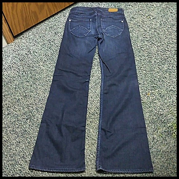 Denim of Virtue Jeans Low-Rise Dark Wash Flare 28 - Picture 5 of 7